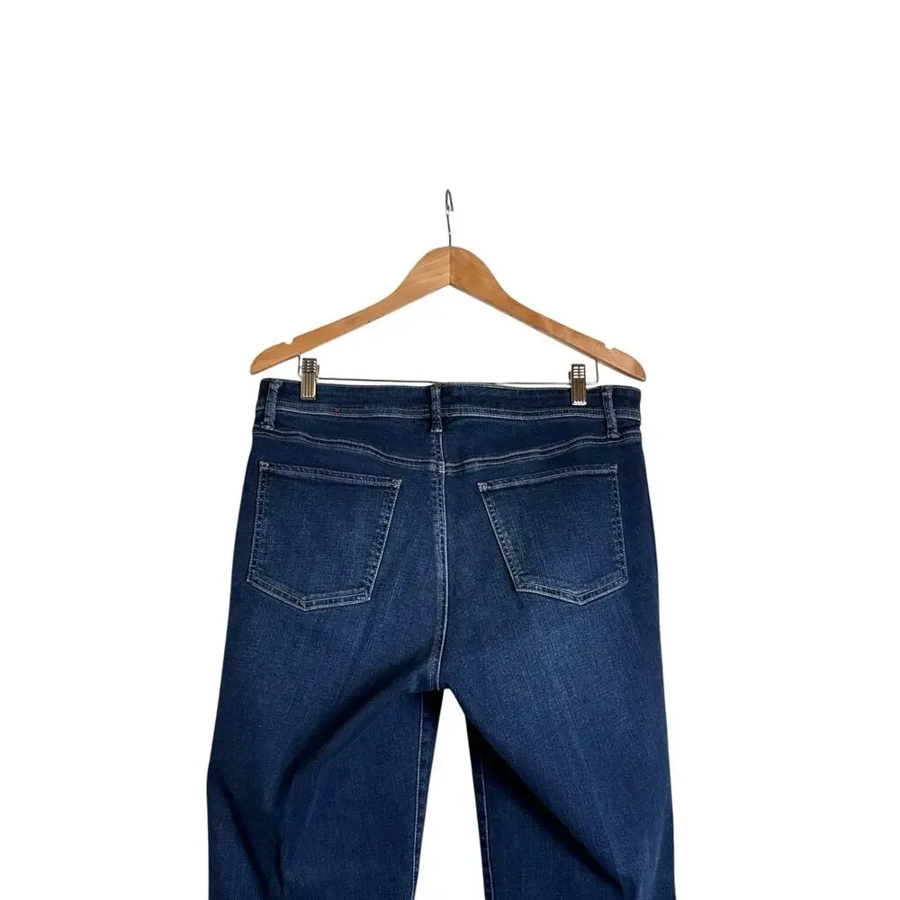 Talbots Flawless Blue Mid Rise Barely Boot Jeans Women's Size 12 Stretch Denim